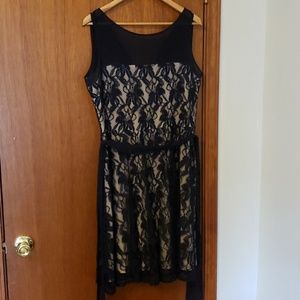 Navy/Cream Lace over-layed dress